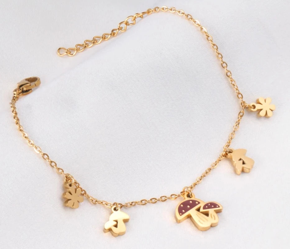 Mushroom Charm Bracelet