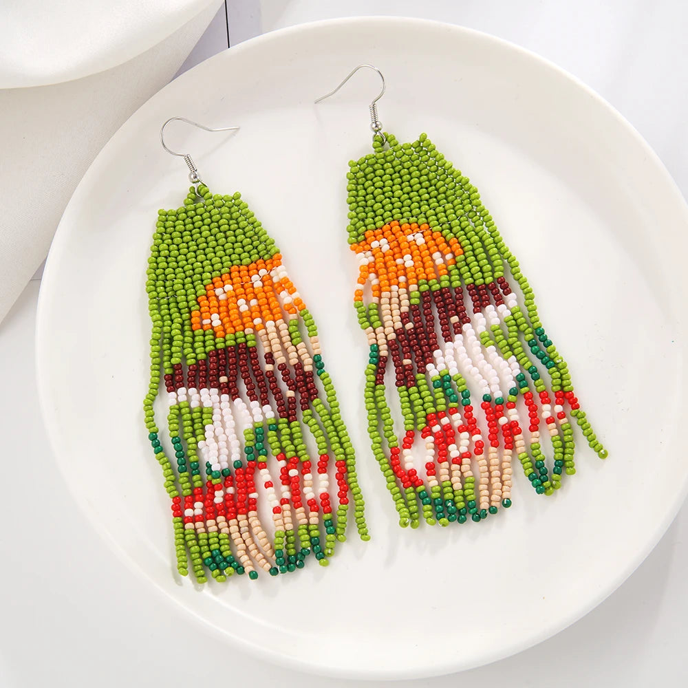 mushroom bead earrings